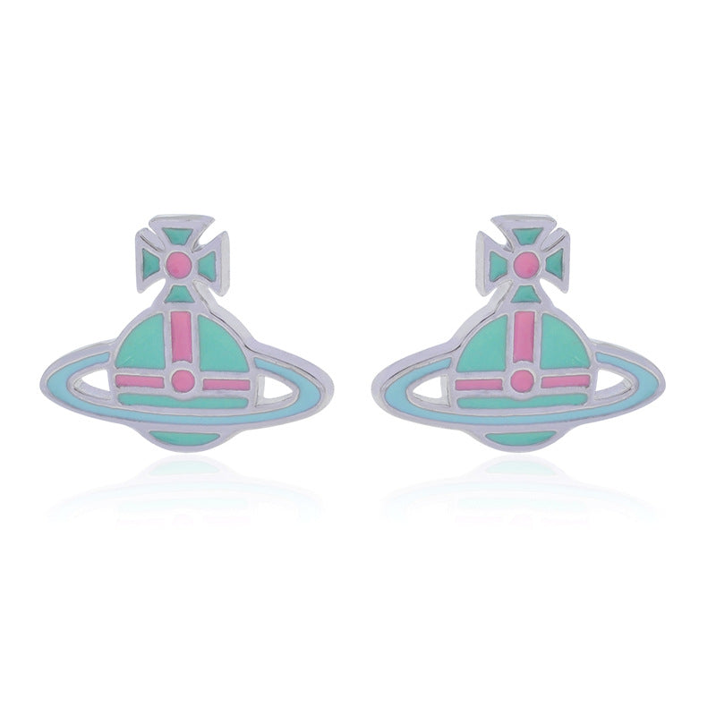 Vivienne Westwood flat paint stud earrings for women