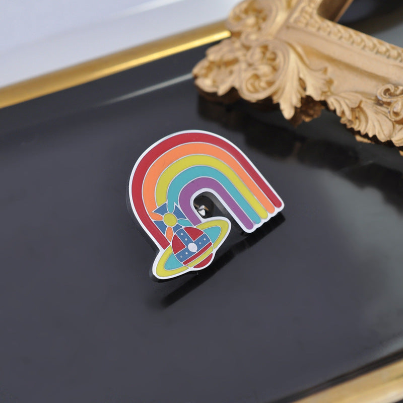 Vivienne Westwood rainbow clouds brooch personalized minority sweet