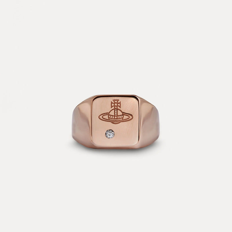 Vivienne Westwood multicolor couple carved stamp ring