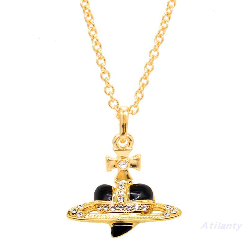 Vivienne Westwood heart shape clavicle paint necklace small personality European and American punk