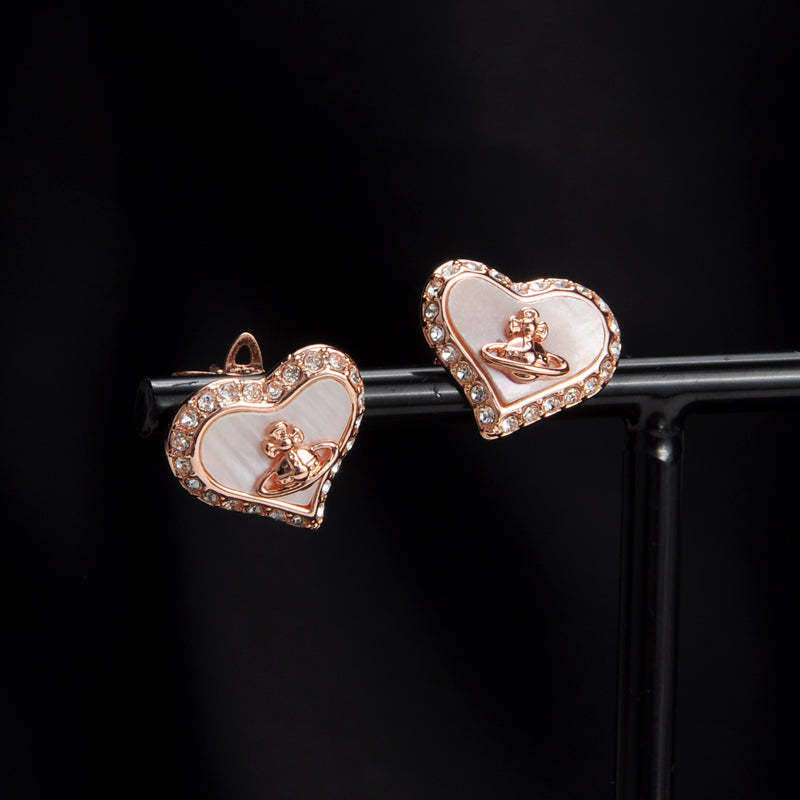 Vivienne Westwood love fritillary ear studs sweet style delicate earrings trendy