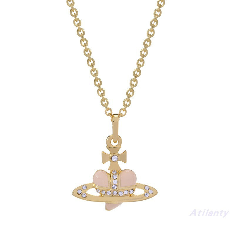 Vivienne Westwood heart shape clavicle paint necklace small personality European and American punk