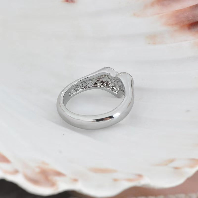 Vivienne Westwood steel seal Saturn lettering heart love heart ring rings