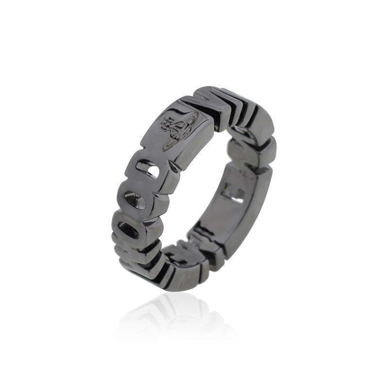 Vivienne Westwood hollow ring personality couple punk all-match