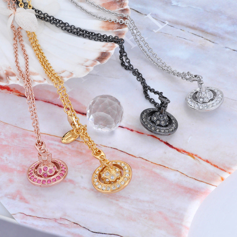 Honeycomb three-dimensional pendant necklace women's exquisite high sense