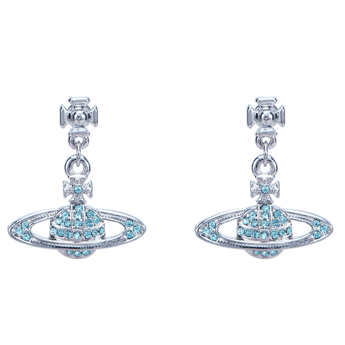 Vivienne Westwood full diamond eardrops Diamond Punk small luxury all-matching
