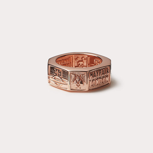 Vivienne Westwood bone love screw ring personality European and American punk