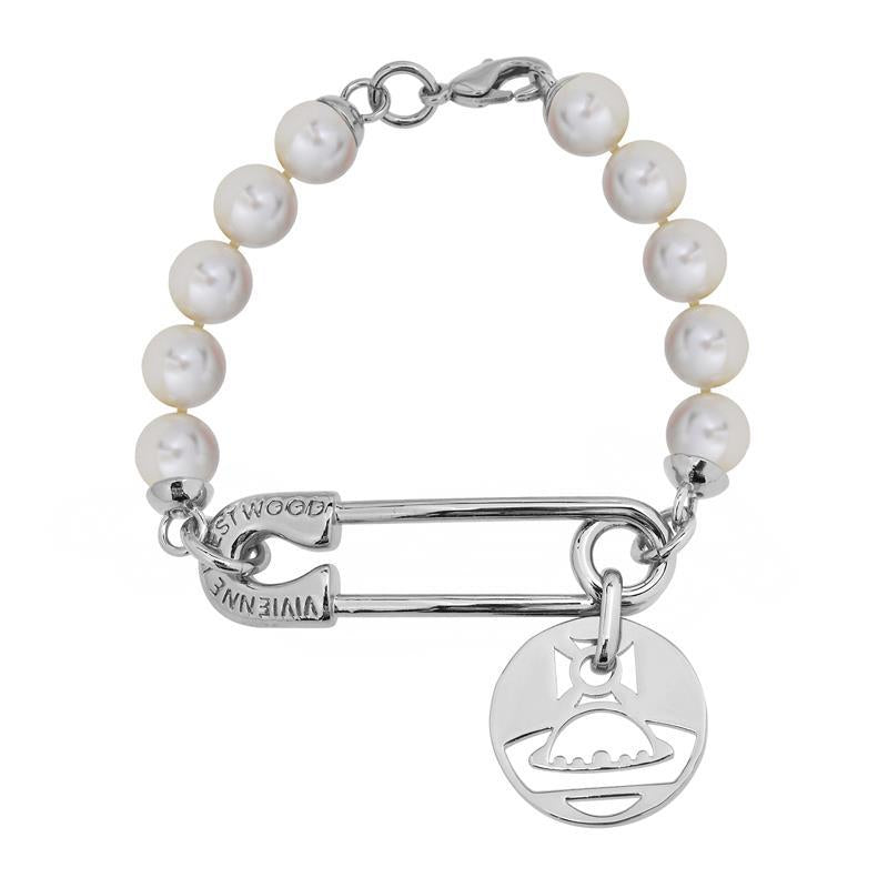 Vivienne Westwood IMOGENE pin round brand pearl bracelet European and American punk