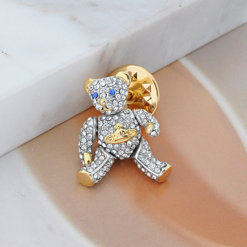 Vivienne Westwood TEDDY small activity bear collar pin ins high sense accessories