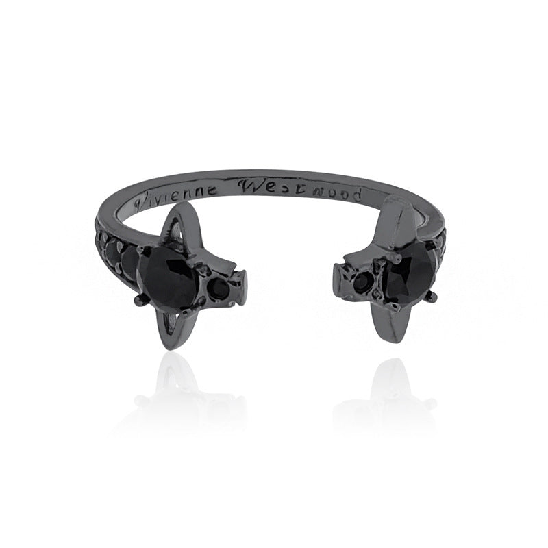 Vivienne Westwood double diamond open ring simple European and American style punk accessories