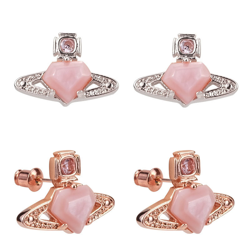 Vivienne Westwood love gemstone earrings small simple wild earrings