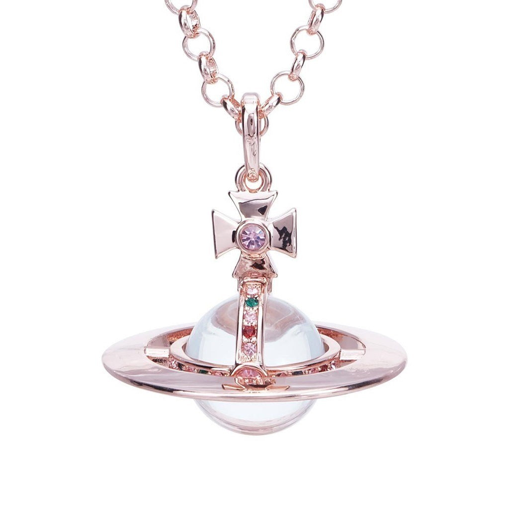 Vivienne Westwood large 20mm three-dimensional pendant sweater necklace European and American