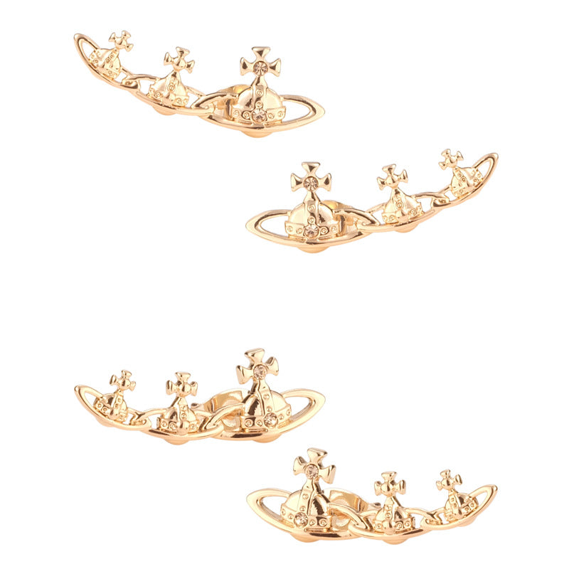 Vivienne Westwood triple orb diamond stud earrings