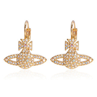 Vivienne Westwood small LOGO stud earrings full of diamonds exquisite