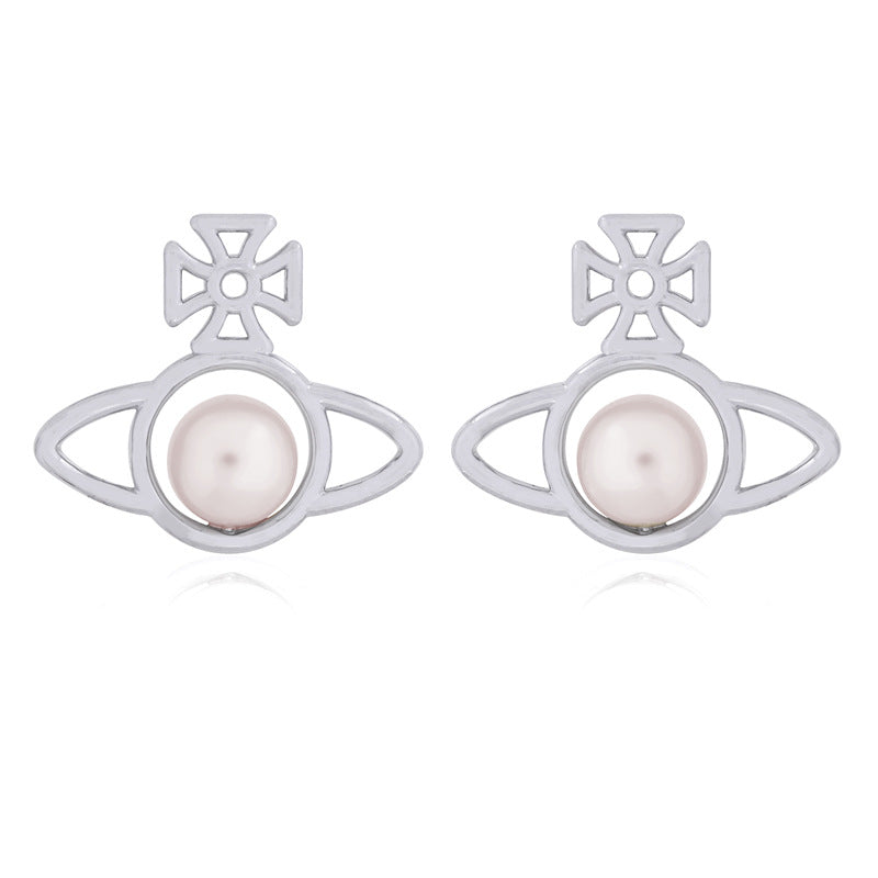 Vivienne Westwood Pearl paint series earrings small and personalized all-match