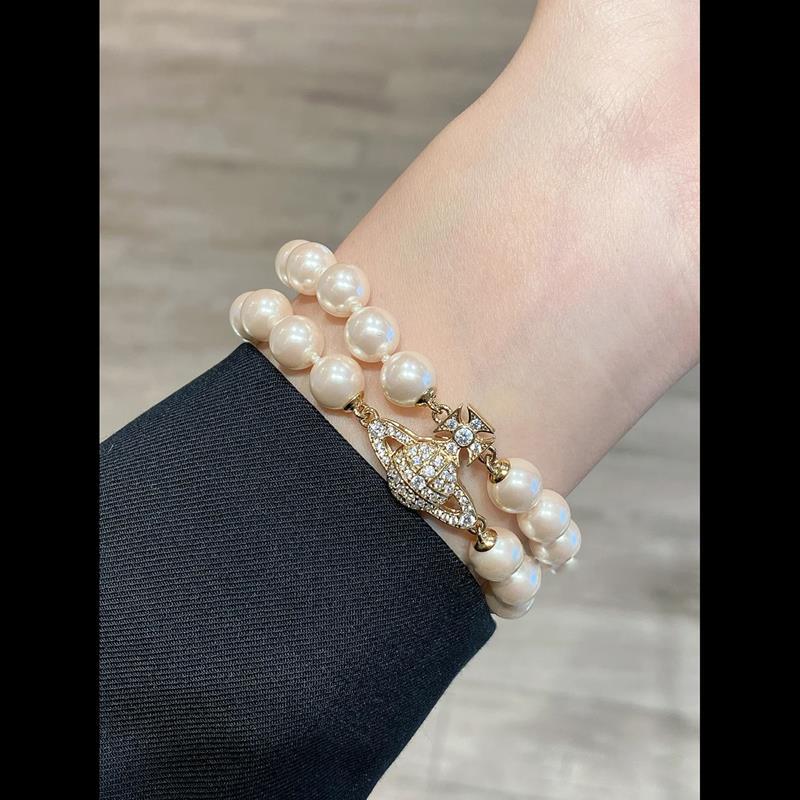 Vivienne Westwood spring/summer Graziella double layer Pearl series bracelet luxury