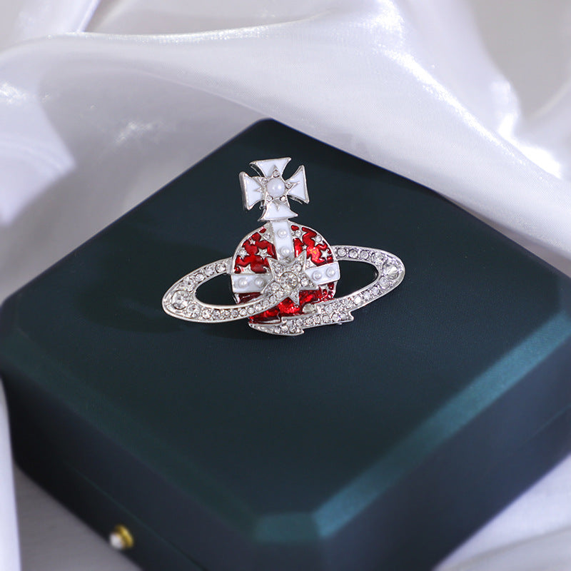 Vivienne Westwood planet brooch European and American style temperament wild suit sweater boutique breastpin