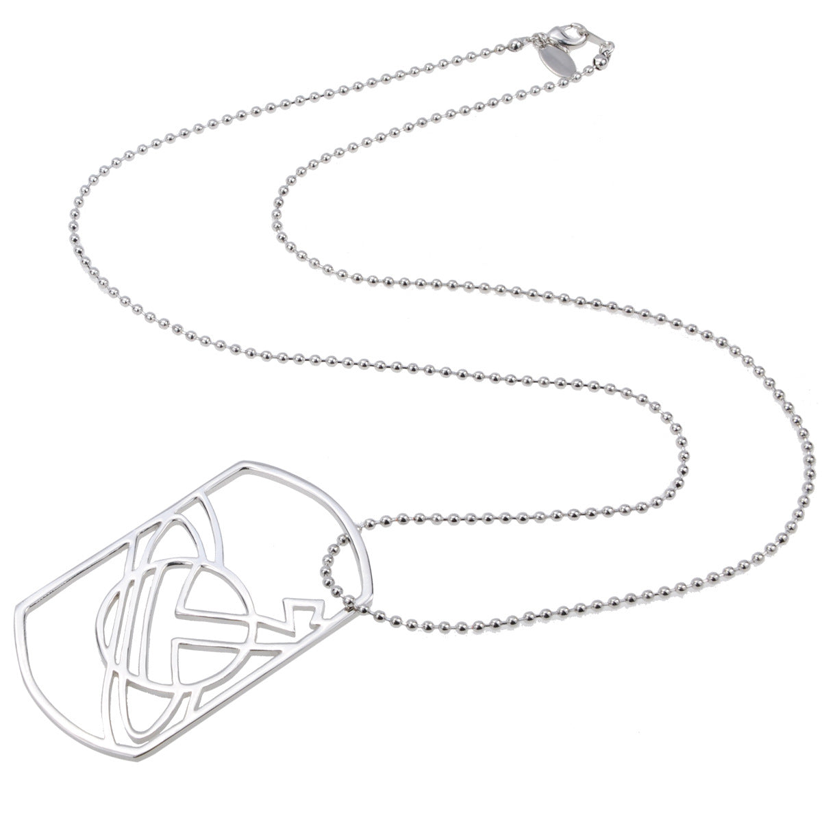 Vivienne Westwood simple hollow-out large LOGO pendant necklace couple ins