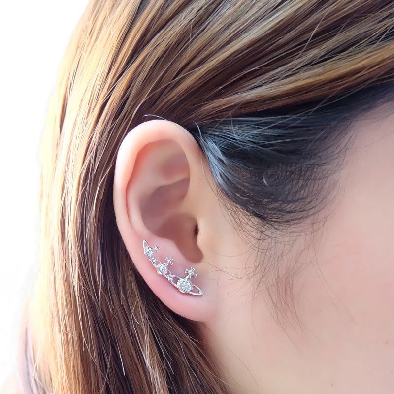Vivienne Westwood triple orb diamond stud earrings