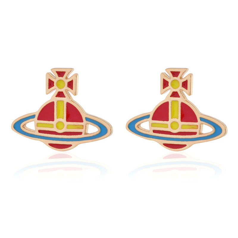 Vivienne Westwood flat paint stud earrings for women