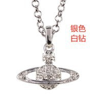 Vivienne Westwood full diamond pendant necklace ins niche temperament