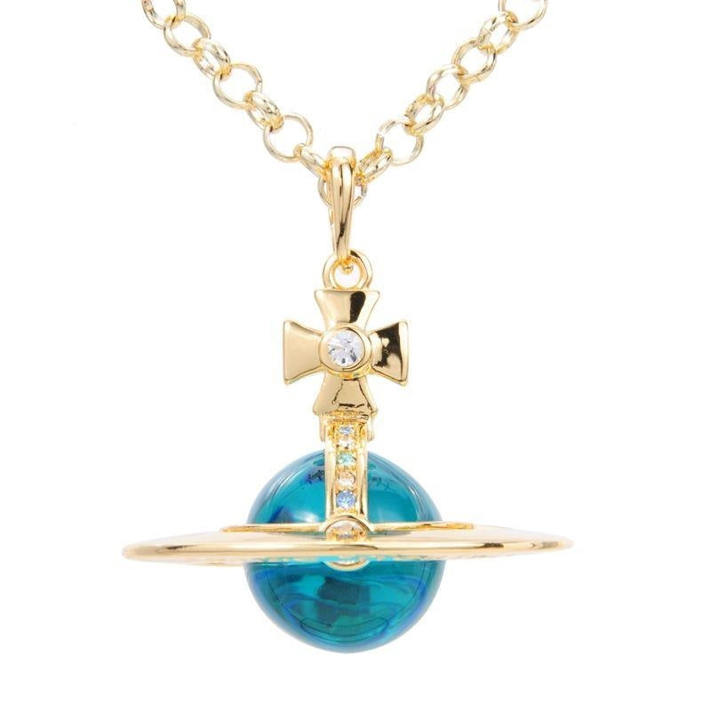 Vivienne Westwood large 20mm three-dimensional pendant sweater necklace European and American
