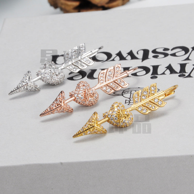 Vivienne Westwood ear studs the arrow of love full diamond earrings