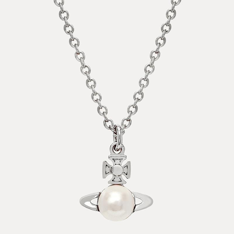 Vivienne Westwood BALBINA half-faced pearl pendant necklace
