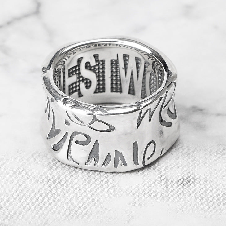 Vivienne Westwood punk irregular embossed ring personality European and American
