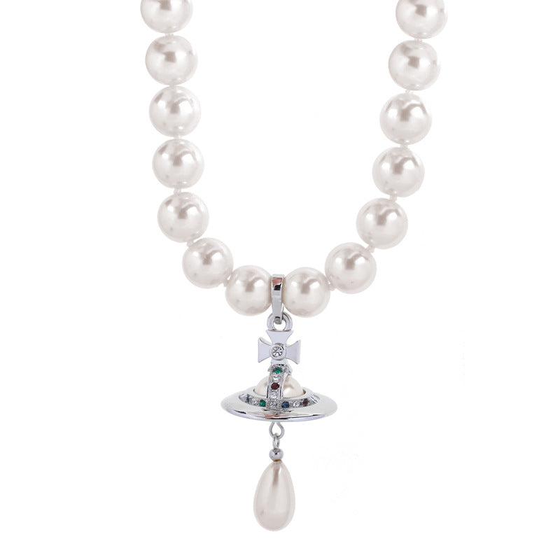 Vivienne Westwood water drop pearl necklace pendant exquisite advanced