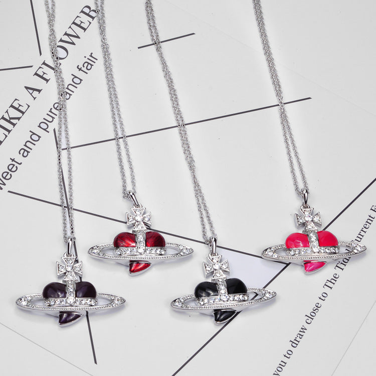 Vivienne Westwood large Love necklace pendant couple ins high sense