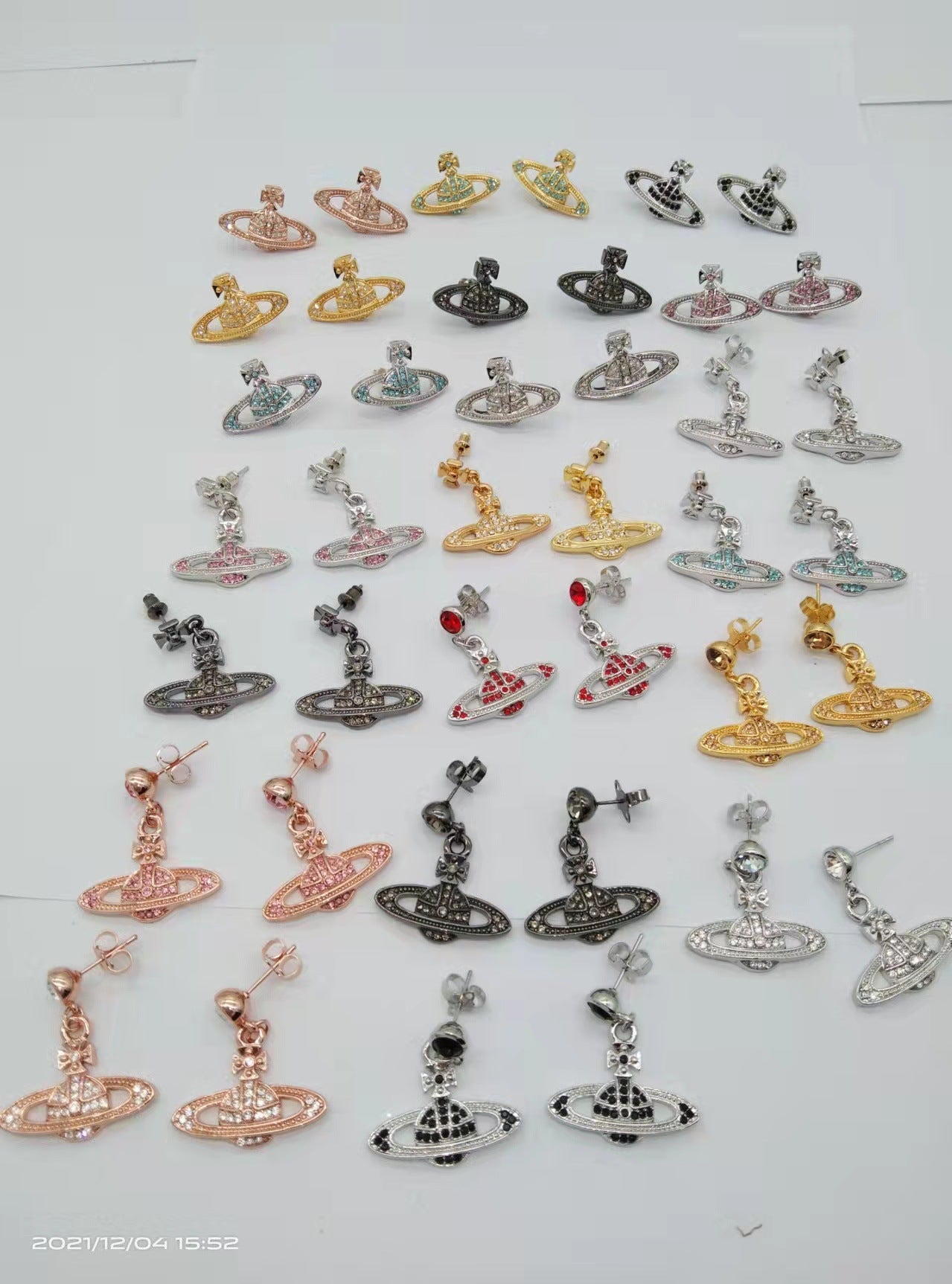 Vivienne Westwood full diamond eardrops Diamond Punk small luxury all-matching