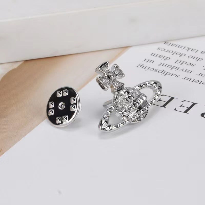 Vivienne Westwood full diamond paint punk mini delicate collar brooch exquisite