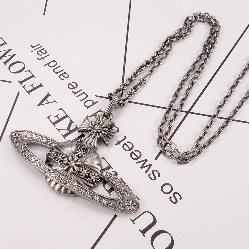 Vivienne Westwood carved series necklace pendant vintage punk style personality
