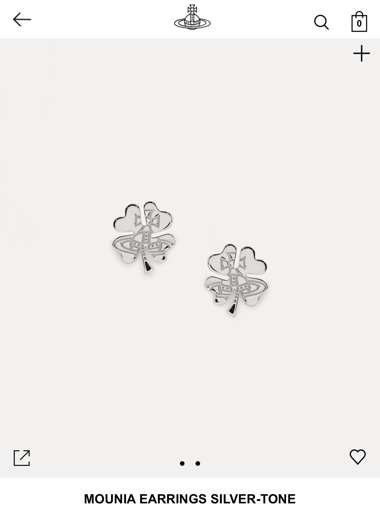 Vivienne Westwood MOUNIA four leaf clover ear stud punk accessories silver all-match