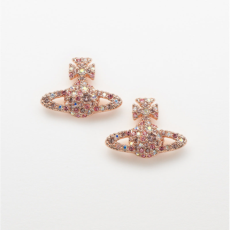 Vivienne Westwood GRACE Rose Gold full diamond earrings premium