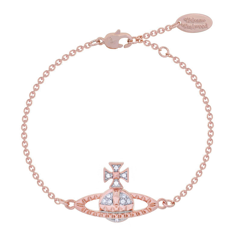 Vivienne Westwood flat rivet bracelet simple minority all-match