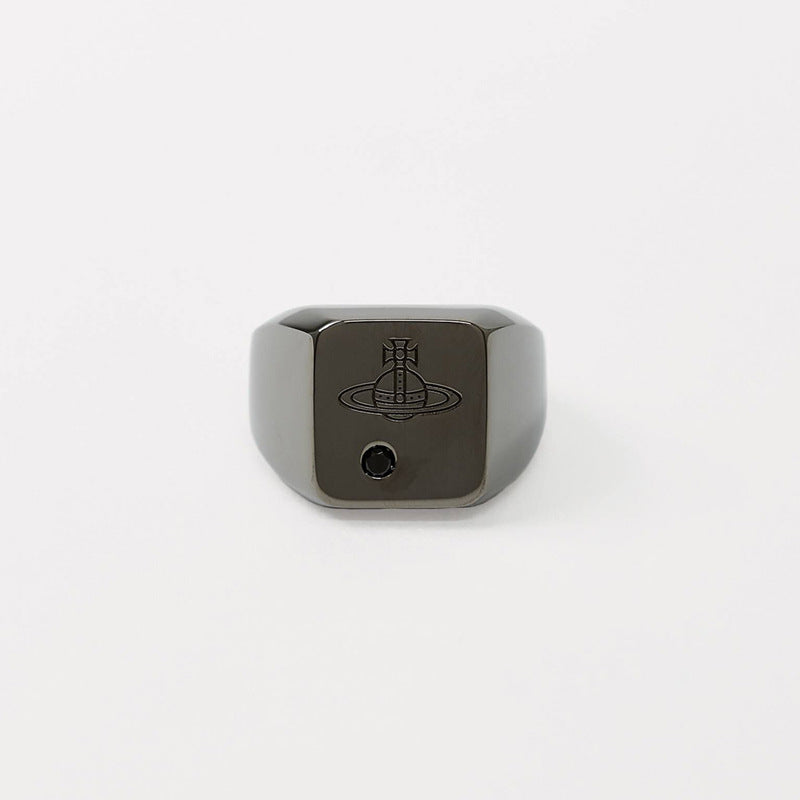 Vivienne Westwood multicolor couple carved stamp ring