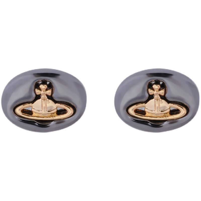 Vivienne Westwood button series stud earrings multi-color punk all-match