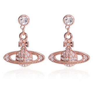 Vivienne Westwood full diamond eardrops Diamond Punk small luxury all-matching