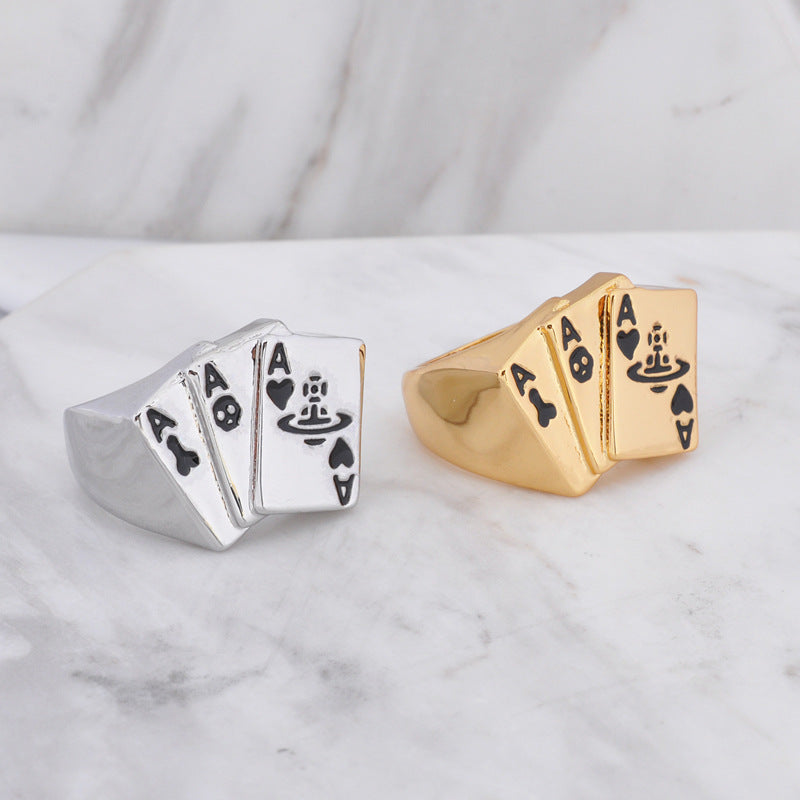 Vivienne Westwood poker ring simple couple couple rings European and American style