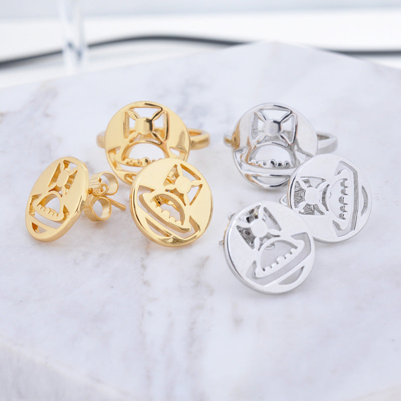 Vivienne Westwood MAN BRUTUS hollow stud earrings punk