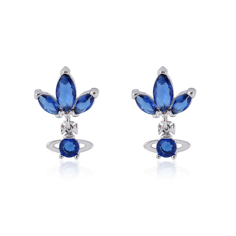 Vivienne Westwood SHOSHANA new rhinestone earrings pink ear
