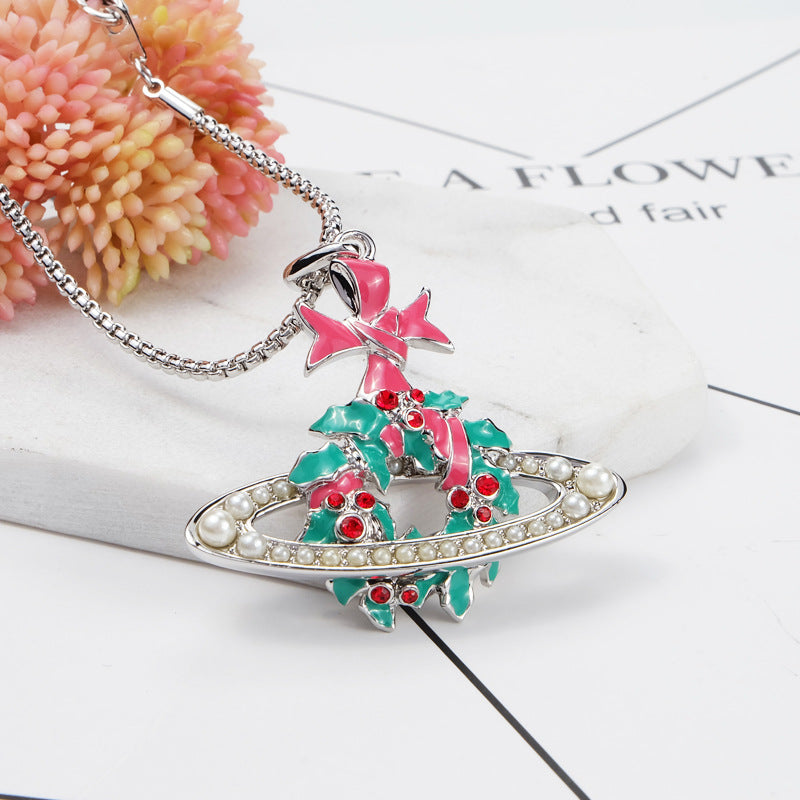 Vivienne Westwood flower pendant necklace personalized Christmas series