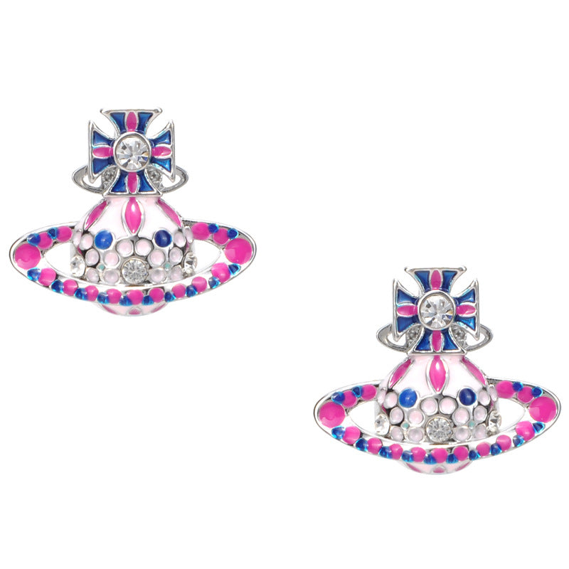 Vivienne Westwood punk enamel colorful punk earrings