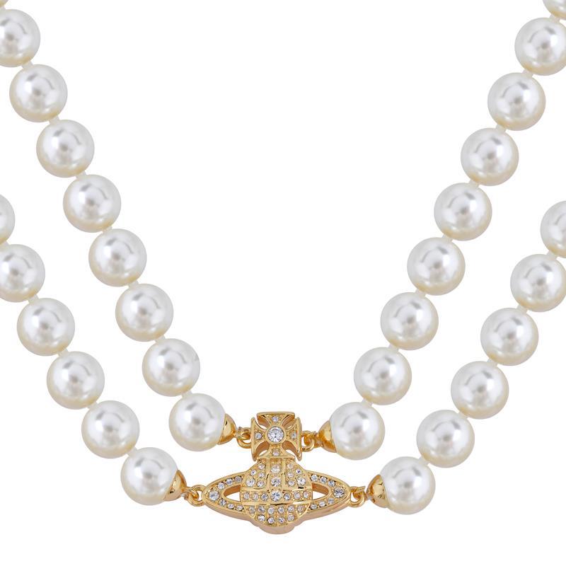 Vivienne Westwood GRAZIELLA double-layer pearl necklace Japanese and Korean stars same style
