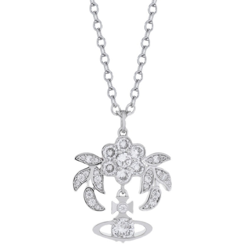 Vivienne Westwood wheat zircon wings pendant necklace exquisite advanced