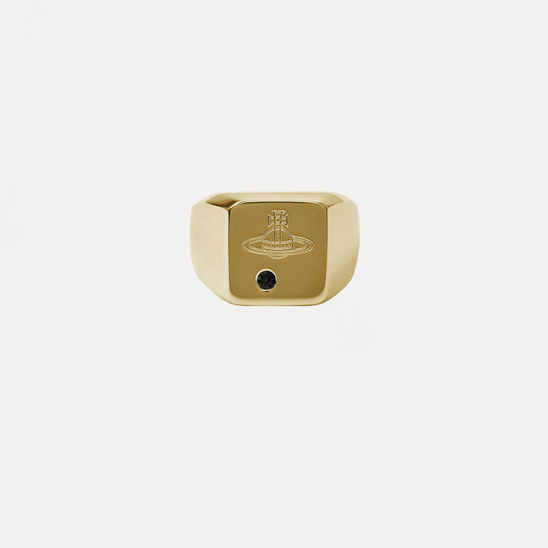 Vivienne Westwood multicolor couple carved stamp ring