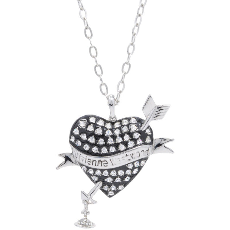 Vivienne Westwood God of love with one arrow heart pendant necklace personality punk
