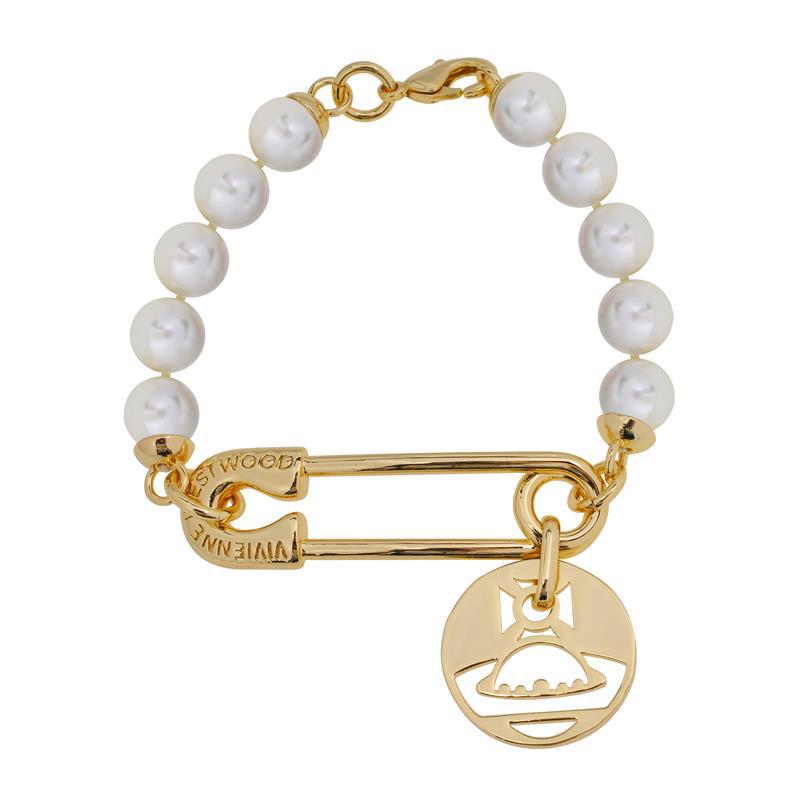 Vivienne Westwood IMOGENE pin round brand pearl bracelet European and American punk
